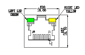 LPJD4012BENL, vertikales RJ45 Jack, 1CT: 1CT, 8P8C 10/100Mbps, Schild LED GY
