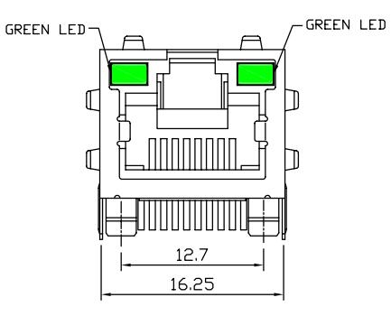 6116173-5 schirmten Verbindungsstücke Rj45 mit LED 8P8C durch - Loch LPJE101AWNL 0 ab