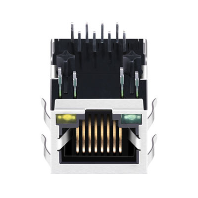 Basis-t J0035D21BNL 10/100 Tab Down Green/gelbe geführte magnetische modulare Steckfassungen Rj45 des Hafen-1x1