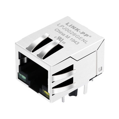 Magnetisches RJ45 Jack 8P8C 1:1 RoHS Schildes w/LED LPJ0026GENL 10/100M AutoMDIX