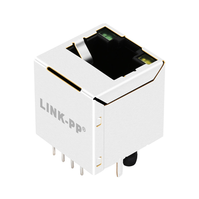 V8BR-1AX1-HT 1X1 Basis-t der Hafen-Vertikalen-Rj45 Jack Connector 2.5G mit Grünem/Gelb geführt