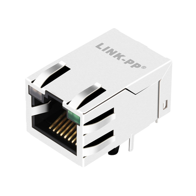 JXT7-1139NL 10G Basis-t Tab Up 1 Port-Rj45 Jack Connector Right Angle Shielded mit YG/G LED