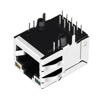 JXD0-0010NL 1 Port-Tab Down 100 Basis-t RJ45 Magjack mit Grünem/Gelb geführt