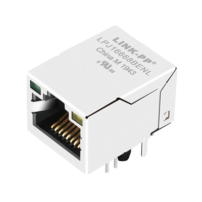 Vorsprung ARJM11D7-104-AB-EW2 HERAUF Basis--tgrün/Gelb PoE+ RJ45 magnetisches Verbindungsstück-10/100 führte 1 Port