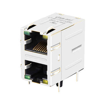 JXD9-1002NL 2x1 Hafen Cat6 RJ45 magnetischer Jack 100/1000 Basis--tgrün/gelbe LED