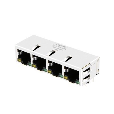 Hafen FR4 LPJE104ADNL 1X4 PWB RJ45 modulares Jack Side Entry Tab Down Gelb/Grünes geführt