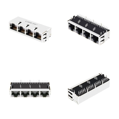2250083-1 1x4 magnetische Basis-t Tab Up With GO/GO Lightpipe des Hafen-RJ45 der Verbindungsstück-10G