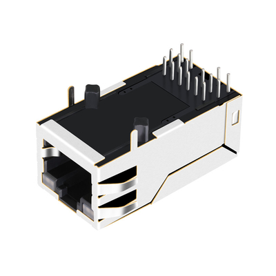 2250368-1 Verbindungsstück einzelnes Port-4PPoE 60W Tab Ups 10G Basis--trj45 MagJack mit GY/GY LED
