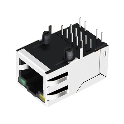 0875-1D1T-P2, das einzelnes Port-Rj45 die gelbe/Grün Basis-t des Verbindungsstück-10/100 integrierte, führte