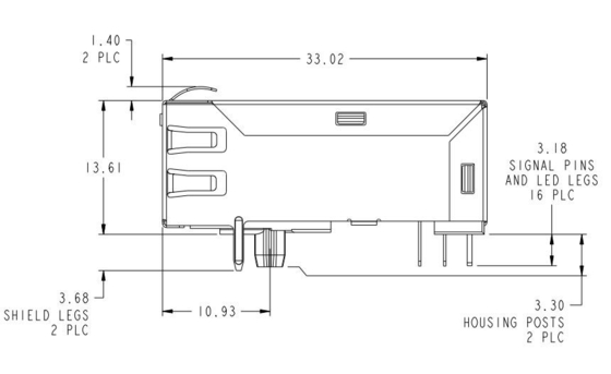 1-1840784-1 integrierte Gigabit 1000base-T Rj45 Anschlussbaugruppen Tab Up