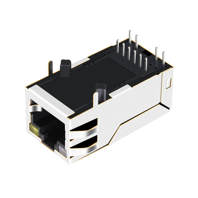 0875-1X1T-P2 6 Pin Rj 45 Magjack einzelnes Port-10/100BASE-T Tab Up OG/Y führte