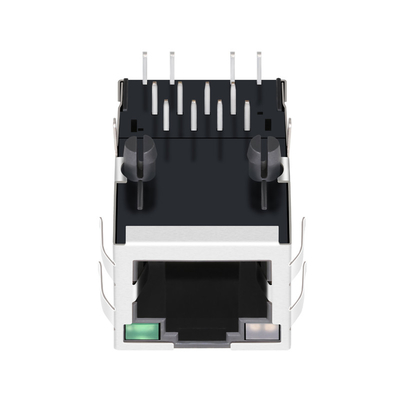08B0-1K1T-06-F 10/100BASE-T führte magnetischer Rj45 Steckfassung 1X1 Hafen Tab Up YG/G