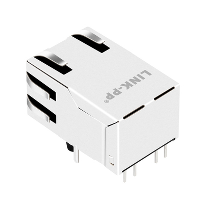 0875-1A1T-P2 6PIN RJ45 führte magnetischer Steckfassung 1X1 Hafen Tab Up Green /Yellow RoHS