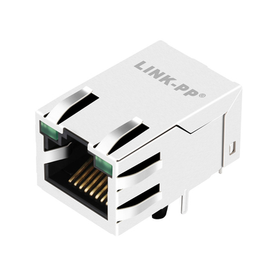 0875-1G1T-P2 führte einzelne Port-10/100BASE-T modulare Steckfassung rj45 6 PIN Tab Up Green /Green