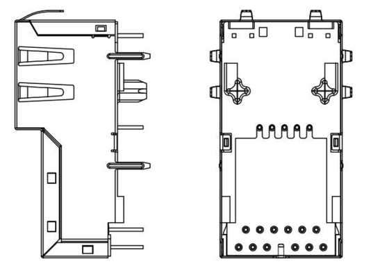 J1V-U2100NL 1000BASE-T führte VERTIKALER Verbindungsstück POE-SPITZEN-EINTRITT Y/GG Ethernet-RJ45