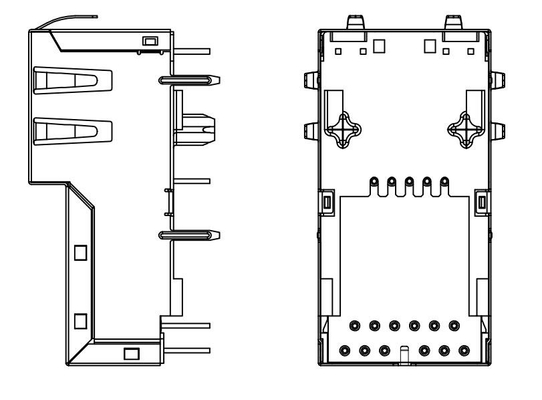 J1V-U7000NL 10GBASE-T 1X1 Hafen-vertikaler RJ45 Verbindungsstück 4PAIR POE 60W SPITZEN-EINTRITT