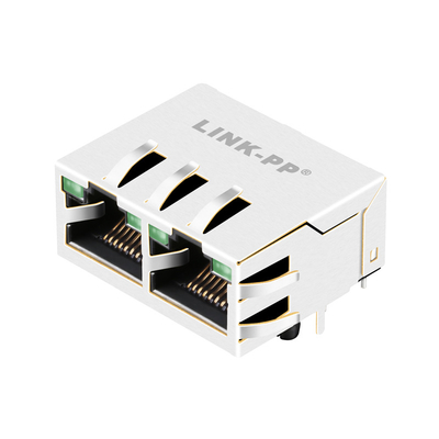 JGL-0001NL 1x2 Hafen-Gigabit-flaches RJ45 Verbindungsstück Tab Up GREEN/GREEN führte
