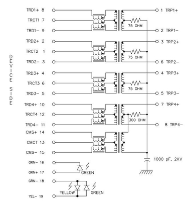 JT3-1115HL einzelner Hafen Tab Down 10GBASE-T RJ45 Jack Female Connector GY/G führte