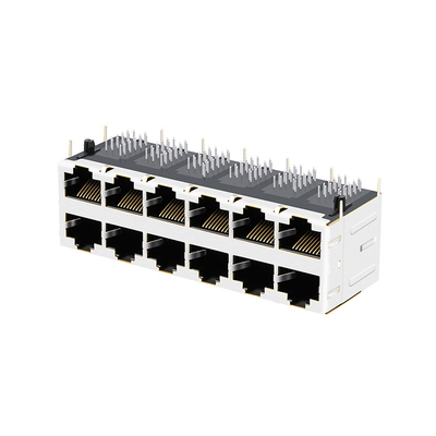 JT5-2610CNL 10G BASE-T 2X6 magnetische Jack Female Connector With LICHT-ROHRE HAFEN-RJ45