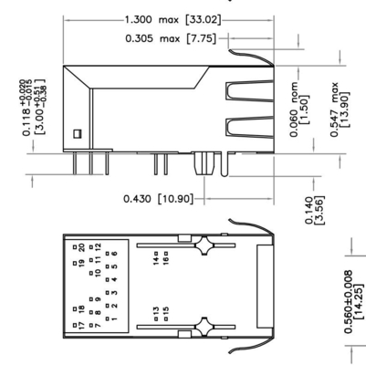 Verbindungsstück 600mA HFJT1-5GHPRL 5G BASE-T 1x1 Hafen PoE RJ45 Fastjack außen führte